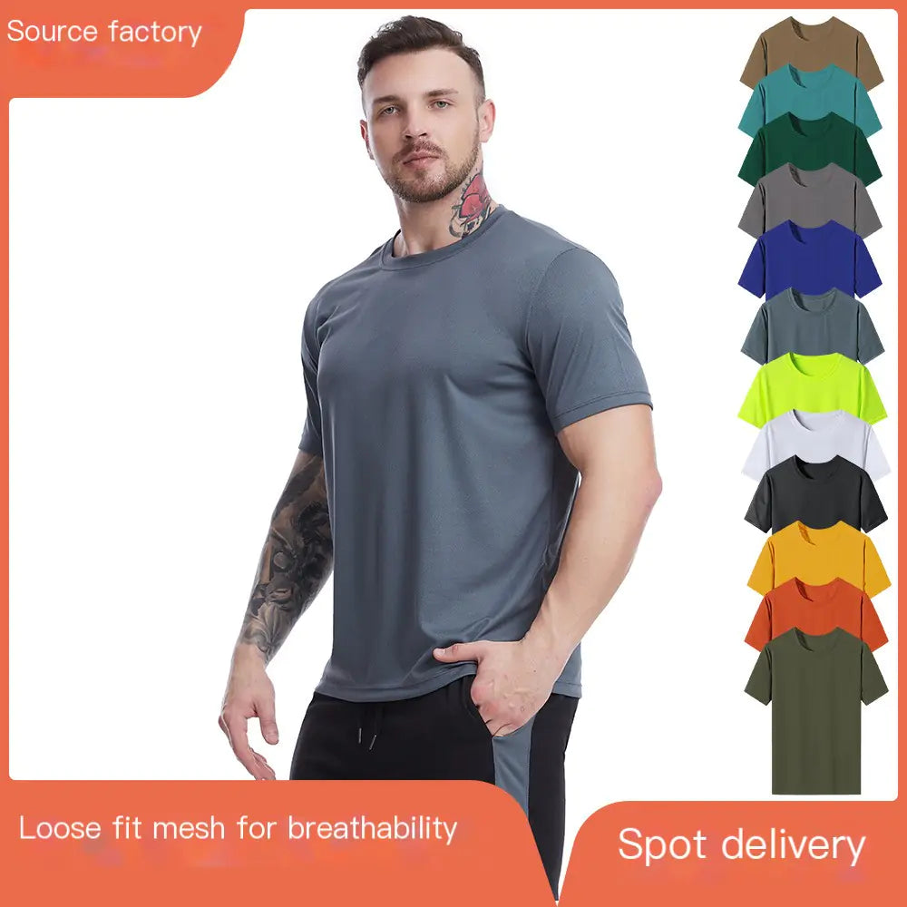 Men's Loose-Fit Summer Mesh Workout T-Shirt