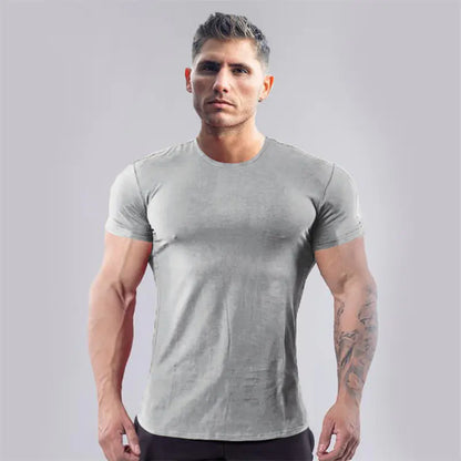 Men's Slim Fit Cotton Short Sleeve Workout T-Shirt