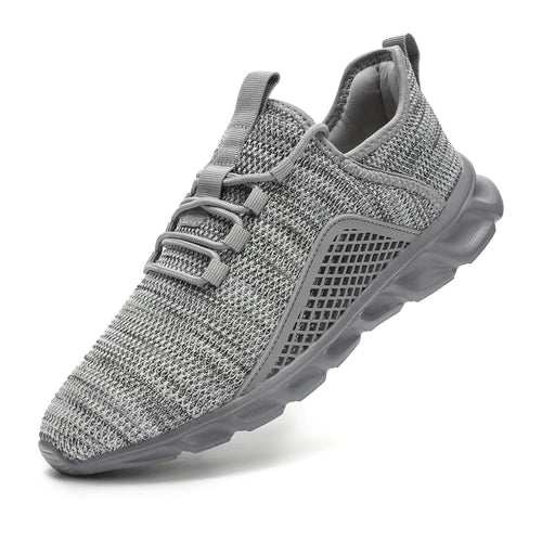 DLWKIPV Womens Running Shoes Breathable Casual Athletic Sneakers Lightweight Comfortable Slip On Gym Walking Tennis Sports Shoes Women Light_Gray Size US 8